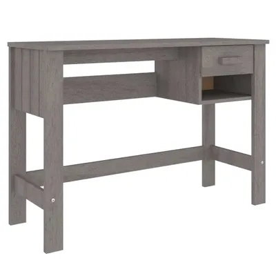 Obrázok produktu pre vidaXL Písací stôl HAMAR Light Grey 110x40x75 cm Masívne borovicové drevo