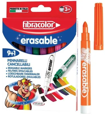 Produktbild von FIBRACOLOR löschbare Marker 9+1 Farben