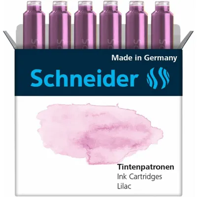 Image de Schneider 166128 6x Pastell Tintenpatronen für Füller Lilac