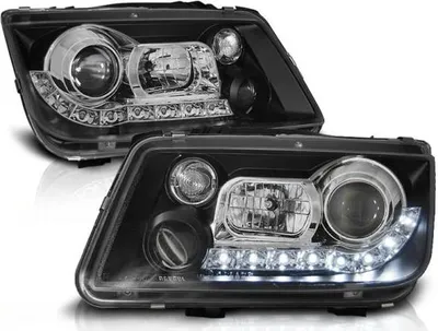 Produktbild von LED Tagfahrlicht Design Scheinwerfer passend für VW Bora 98-05 schwarz
