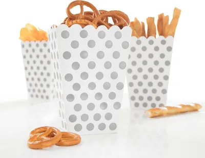 Produktbild von Snackbox Dots 8Stk./9x14cm Silber