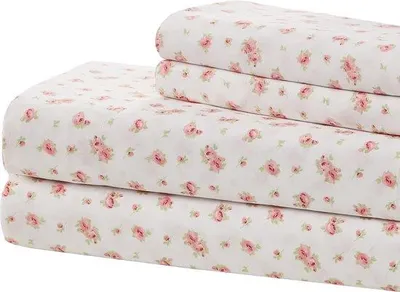 Productafbeelding van Famanu microvezel beddengoedset met rozenprint - 4-delig