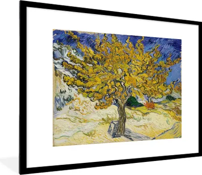 Produktbild von MuchoWow® MuchoWow® Gerahmtes Poster Maulbeerbaum - Vincent van Gogh 80x60 cm - Poster mit zchwarzem Bilderrahmen - Schlafzimmer-Dekorationen - Fotoposter