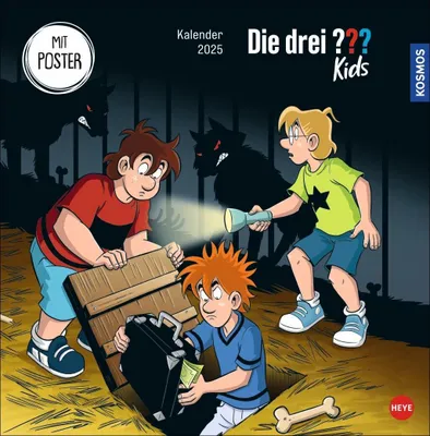 Produktbild von Die drei ??? Kids Broschurkalender 2025