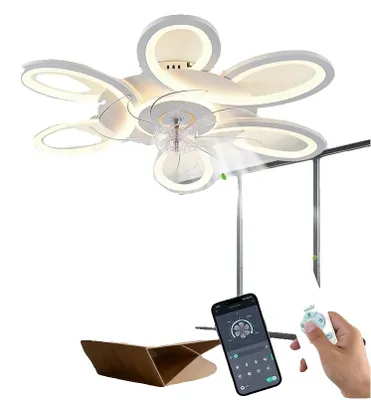 Obrázek produktu pro Stropní ventilátor, Chytré ovládání, Stmívatelné LED světlo, BÍLÝ