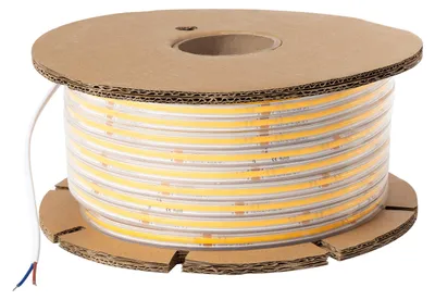 Produktbild von LED-Streifenrolle Dimmbar 220V COB Selbstgleichrichtend 320 LED/m 50m 8W/m 720 lm/m Breite 12mm Schnitt 50cm IP65 CRI90 2200K Superwarm