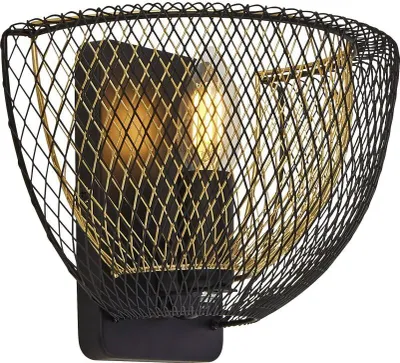Immagine prodotto di Lampada da parete in metallo E14 L: 25 cm con interruttore in oro nero moderno