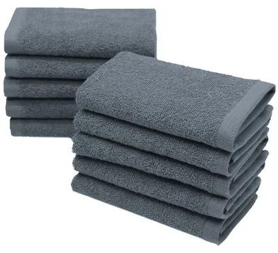 Produktbild von Set mit 10 Waschlappen aus Baumwolle, 30x30 cm - Grau
