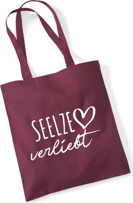 Produktbild von Huuraa Jutebeutel Seelze verliebt 10 Liter Burgundy Baumwolle Tasche Geschenkidee