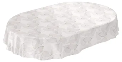 Productafbeelding van Afwasbaar Tafelzeil met Bladerpatroon, Grijs, 140 x 180 cm