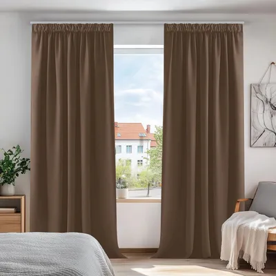 Produktbild von Verdunkelungsvorhänge mit Kräuselband 220x140cm Braun 2er Set