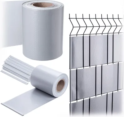 Produktbild von KADAX PVC Sichtschutzstreifen 35 m x 19 cm, Grau für Doppelstabmatten Zaun, Sichtschutz mit 20 Befestigungsclips, Windschutz, Zaunfolie für Stabmattenzaun