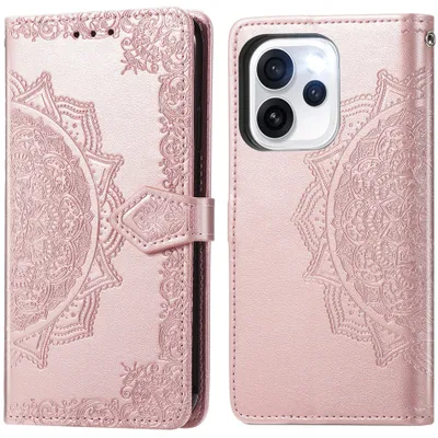 Imagen del producto de Funda libro Mandala para Oppo Reno15 Pro (5G) - Oro rosa