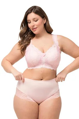 Produktbild von Ulla Popken, Damen, große Größen, Midislip, transparente Spitze, hinten gerafft