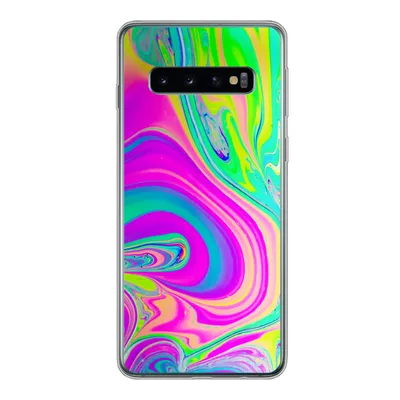 Produktbild von MuchoWow® Handyhülle Schutzhülle Hülle für Samsung Galaxy S10 Formen - Farbe - Kunst - Psychedelisch Silikon Softcase Handy Hülle - Handytasche