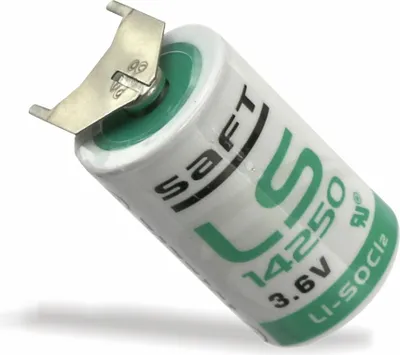 Produktbild von SAFT Lithium-Batterie LS 14250-3PF, 1/2 AA, 2/1 Print ++/-, 3,6 V-, 1200 mAh