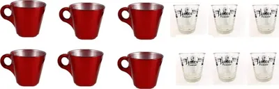 Produktbild von 4x KAFFEETASSE Henkel Casablanca Metallic Glas Kaffeebecher Teetasse Teebecher Tee Tasse Becher
