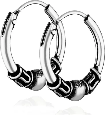 Produktbild von Paar 925 Sterling Silber Keltische Celtic Gothic Creolen 12mm 7226