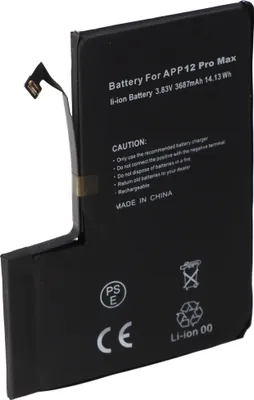 Produktbild von Akku passend für Apple iPhone 12 Pro Max, Li-Polymer, 3,83V, 3687mAh, 14,13Wh, built-in, ohne Werkzeug