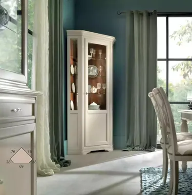 Produktbild von Klassische Möbel Italienische Möbel Holz Weiß Vitrine Vitrineschrank