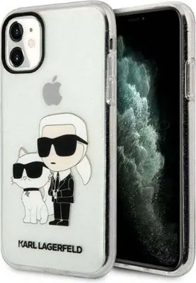 Produktbild von Karl Lagerfeld Iml Glitter Karl And Choupette Nft Iphone 11 Handyhülle    One Size