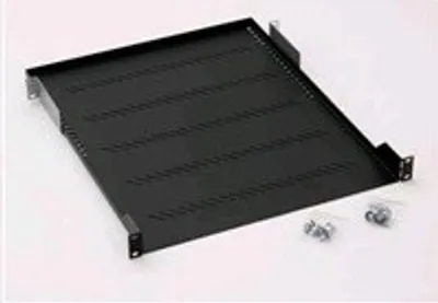 Produktbild von TRITON Police s perforací 19", 1U/650mm, nosnost 40kg, šedá