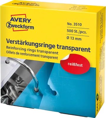 A close-up of a product box for reinforcing rings, showing a portion of the product inside.