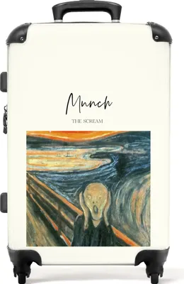 Obrázek produktu pro NoBoringSuitcases.com® Velký kufr - Umění - Munch - Výkřik - Staří mistři - Vintage - Kombinovaný zámek TSA - Pevná skořepina na kolečkách - 72 litrů - Cestovní kufr - 66 cmKufr střední 67x43x25 cm, 72L,