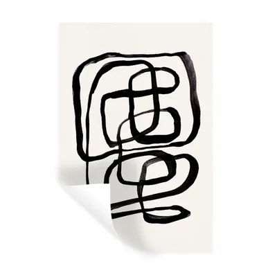 Produktbild von MuchoWow® Wandtattoo Wandsticker Wandaufkleber Abstrakt - Kunst - Linien - Muster 80x120 cm Selbstklebend und Repositionierbar - Repositionierbar - Wasser abweisend