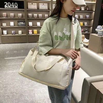 Produktbild von Wasserdichte Reisetas Damen Sportbeutel Handgepäck Beige Wochenendtas