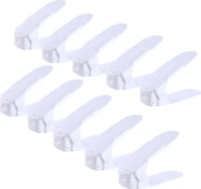 Image de Organisateur de chaussures réglable - 10 pièces - Blanc - Étagère à chaussures à deux niveaux