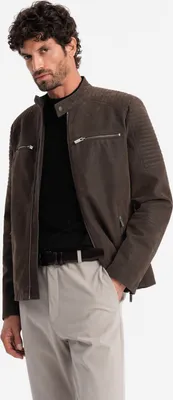 Produktbild von Ombre Clothing Herren-Bikerjacke Kabbah braun L
