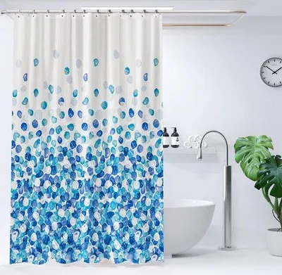 Produktbild von Wasserdichter Duschvorhang aus Polyester, 180x180cm, magnetisch, schnell trocknend