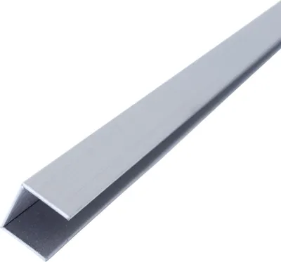 Produktbild von Dalsys U Profil Edelstahl V2A, Fliesenschiene gebürstet 2,5m x 25mm, 1cm Höhe, Fliesen Abschlussprofil als Übergangsschiene/Übergangsprofil, rostfrei für Innen & Außen, Bordüre