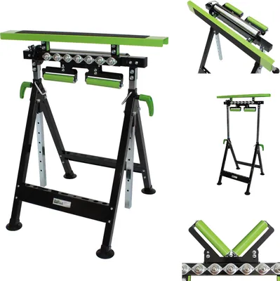 Produktbild von baumarktplus Multifunktions-Arbeitsbock, höhenverstellbar, klappbar, 4-in-1, Rollenbock mit V-Rollen, Stahl, 200 kg Tragkraft, werkzeuglos, Maße: ausgefahren 71x75.5x126.5 cm, eingefahren 71x75.5x83 cm, eingeklappt 13x75.5x90.5 cm, Gewicht: 11 kg