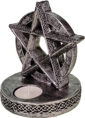 Produktbild von Teelichthalter Pentagramm 15 cm Hexenpentagramm Teelicht okkult