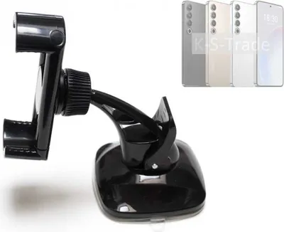 Produktbild von K-S-Trade kompakte Handy-Halterung Windschutzscheibe kompatibel mit Meizu 20 Pro Armaturenbrett schwarz Autohalterung KFZ Halter Scheiben-Halterung