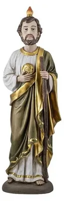 Hl. Judas Thaddäus Figur, Harz, handbemalt, 59 cm