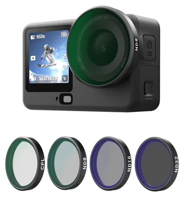 Image de Kit de filtres TELESIN ND8/16/32 + polarisant (CPL) pour DJI Osmo Action 6, à visser – Filtres CPL+ND8 16 32