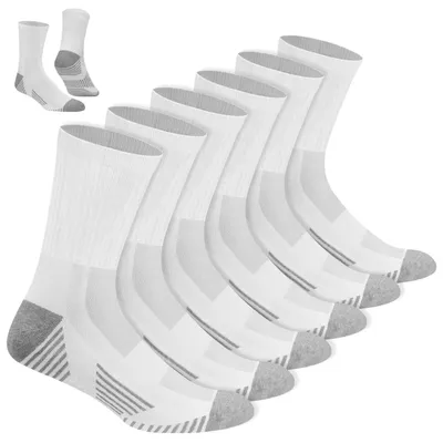 Produktbild von Sportsocken Herren Baumwolle Crew-Lang Weiß 6 Paar Größe 43-46