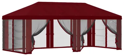 Immagine prodotto di Tetto per gazebo con pareti laterali vidaXL, rosso bordeaux, 600,5 x 300,5 cm
