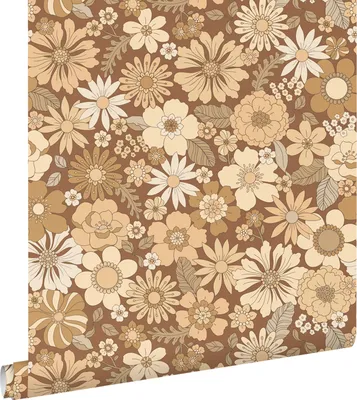 Immagine prodotto di ESTAhome carta da parati fiori retrò beige e marrone 50 x 900 cm