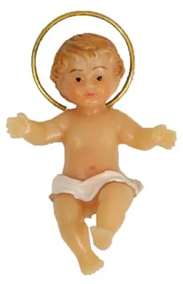 Produktbild von FADEDA Jesuskind mit Heiligenschein  / Höhe:4 cm / handbemalt / detailgetreue Krippen Figuren - Weihnachten Tisch Dekoration Krippe Zubehör