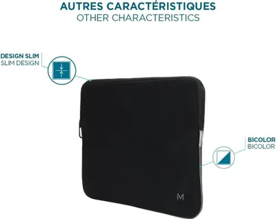 Image de Mobilis Skin Memory Foam Sleeve 12.5-14" -  Black and Grey