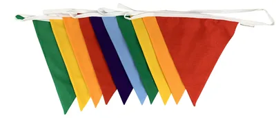 3m doppelseitige Regenbogen-Wimpelkette, 10 Fahnen