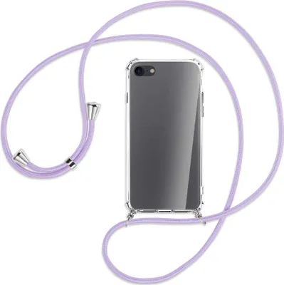 Produktbild von Handykette Backcover-Schutzhülle mit Band (Metall silberfarben) für Apple iPhone 7, iPhone 8 - violett