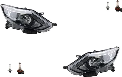 Obrázek produktu pro Světla Osram Night Breaker Laser, kompatibilní s modelem Nissan Qashqai J11, sada. Čísla dílů: 260604EH0A, 260604EH1A, 260604EH2A, 260104EH0A, 260104EH1A, 260104E