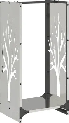 Image de vidaXL Étagère à bois de chauffage 40x30x80 cm Acier inoxydable