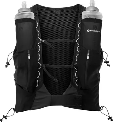 Der Montane GECKO VP 12 + Rucksack mit zwei Wasserflaschenhaltern; ideal für Speed- und Running-Aktivitäten.