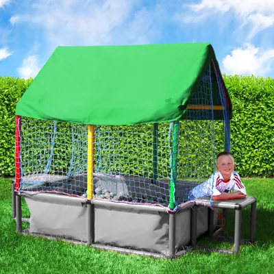 Produktbild von Quadro Ballcage Netz- und Dachaufsatz für Quadro Pool L, verwandelt diesen in ein komplettes Bällebad mit Dach – Classic